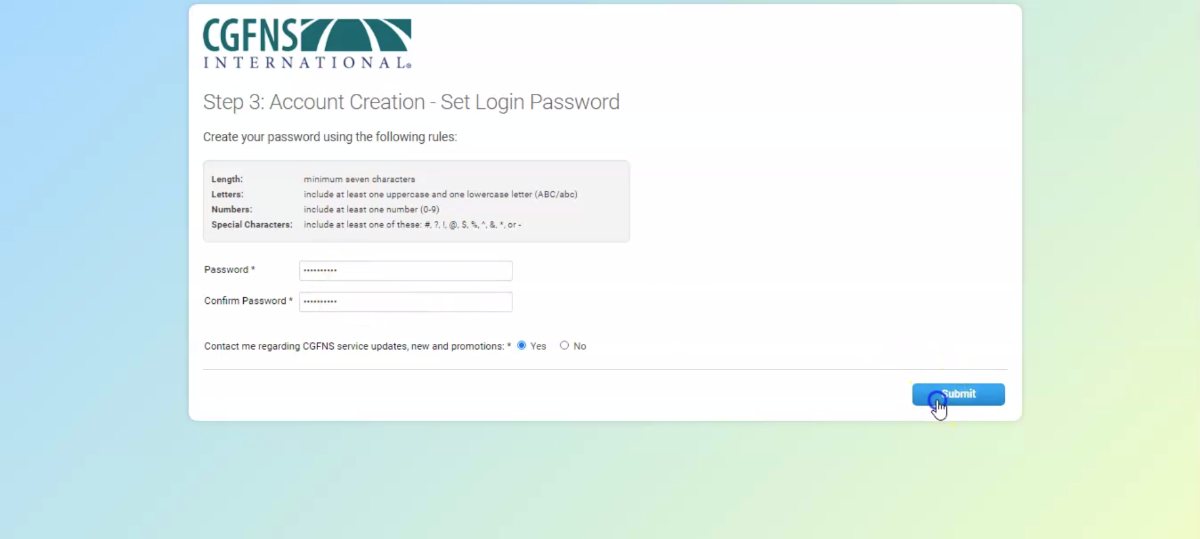 Tutorial CGFNS Connect Returning User Registration Guide CGFNS Tutorial CGFNS Connect Returning User Registration Guide CGFNS