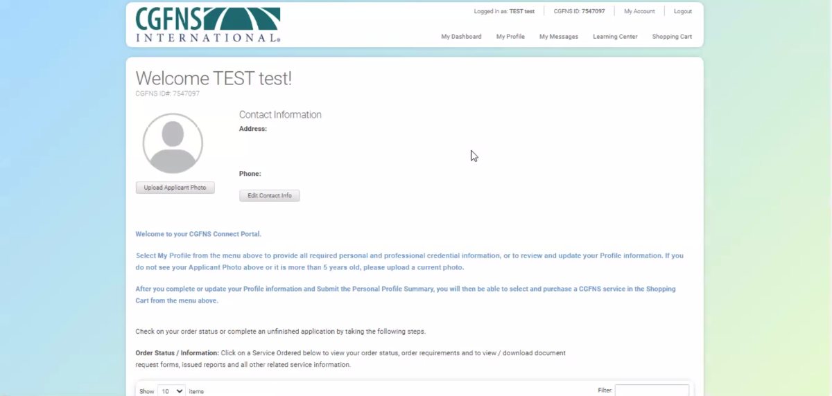 Tutorial CGFNS Connect Returning User Registration Guide CGFNS Tutorial CGFNS Connect Returning User Registration Guide CGFNS